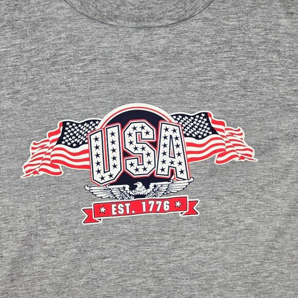 NWT USA Long Sleeve T Shirt by Jenson Size Small Gray Patriotic - Picture 5 of 16